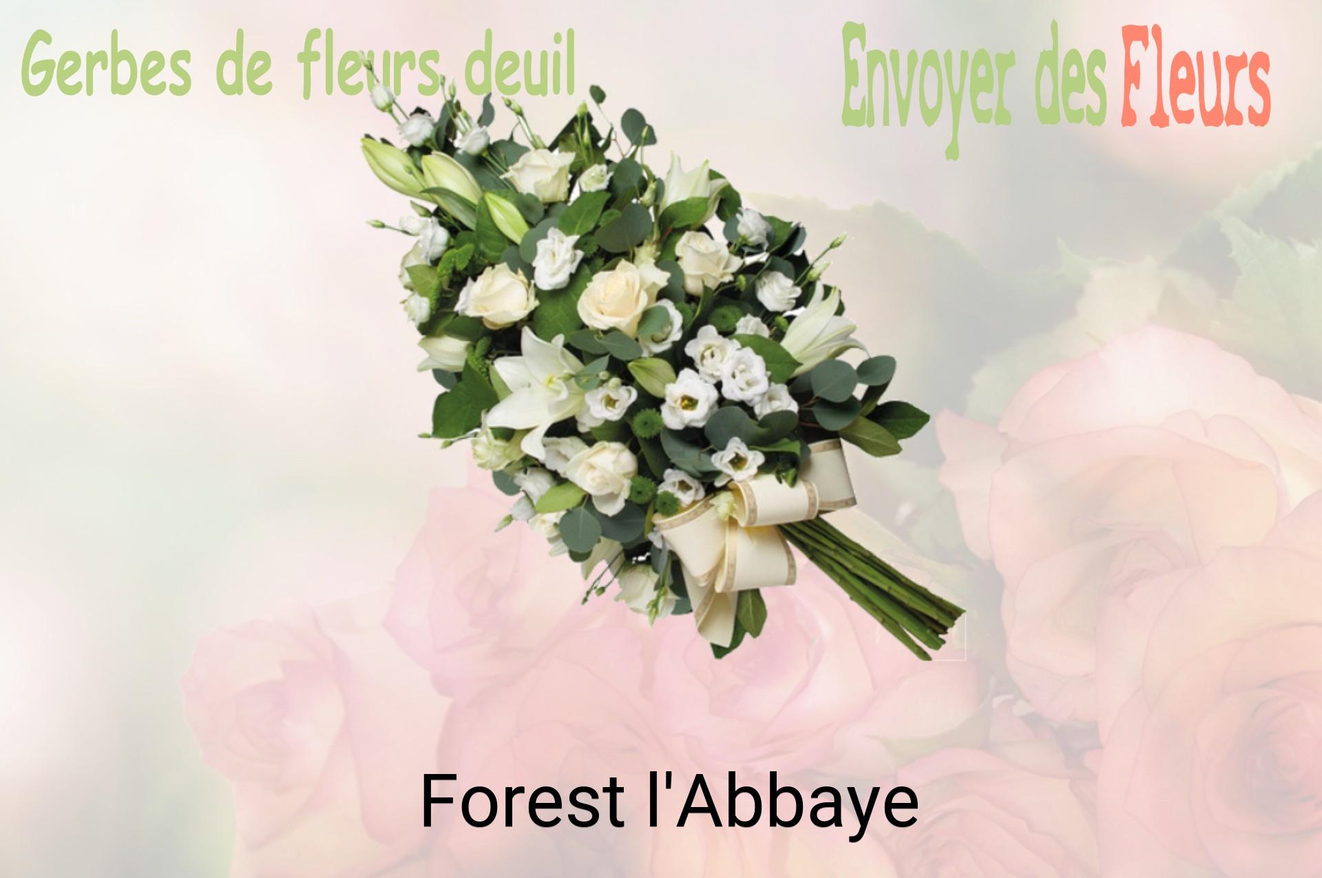 Gerbe de fleurs de deuil livrée à Forest-l'Abbaye